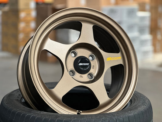 New 15X7 ET41 AOW Flow Formed Spoon Rim (4 wheel) Matt Bronze 4X100