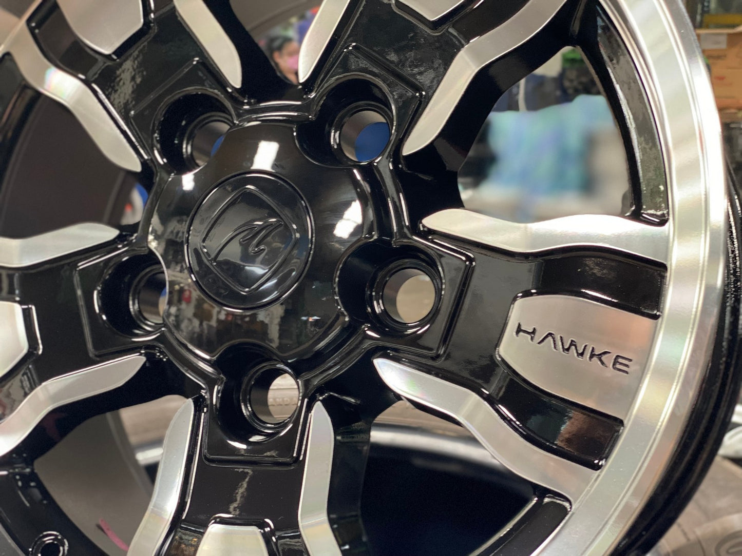 New 18X9 ET25 Osprey Hawke Rim (5 wheel) Gloss Black PF 5X165