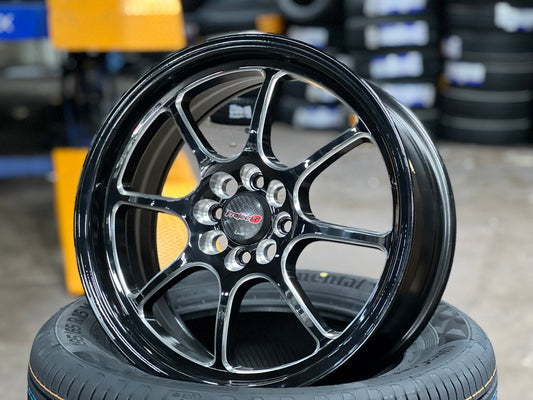 New 17X7.5 ET38 Lenso PDM Rim (4 wheel) Gloss Black 4X100