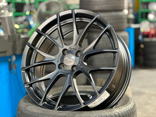 New 18X7 ET40 Breyton Race GTSR Rim (4 wheel) Matt Black 4X100