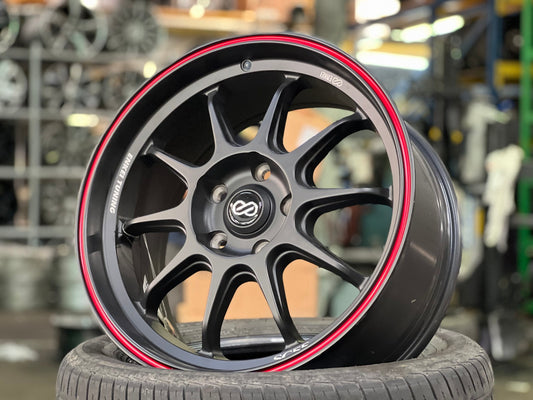 New 17X8 ET40 Enkei SC55Rim (4 wheel) Matt Black 5X114.3