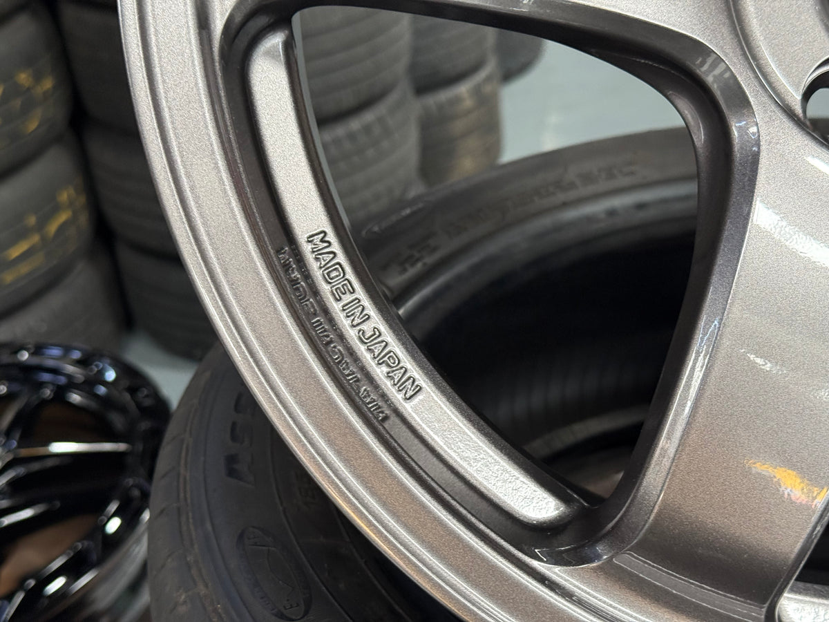 Enkei Racing PF05 17x7 ET45 4x100 Dark Silver Flow Formed Wheels (Set of 4)