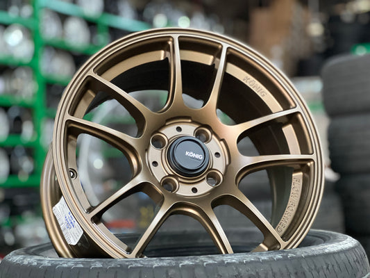 New 15X7 ET35 Konig Heliogram (4 wheel) Matt Bronze 4X100