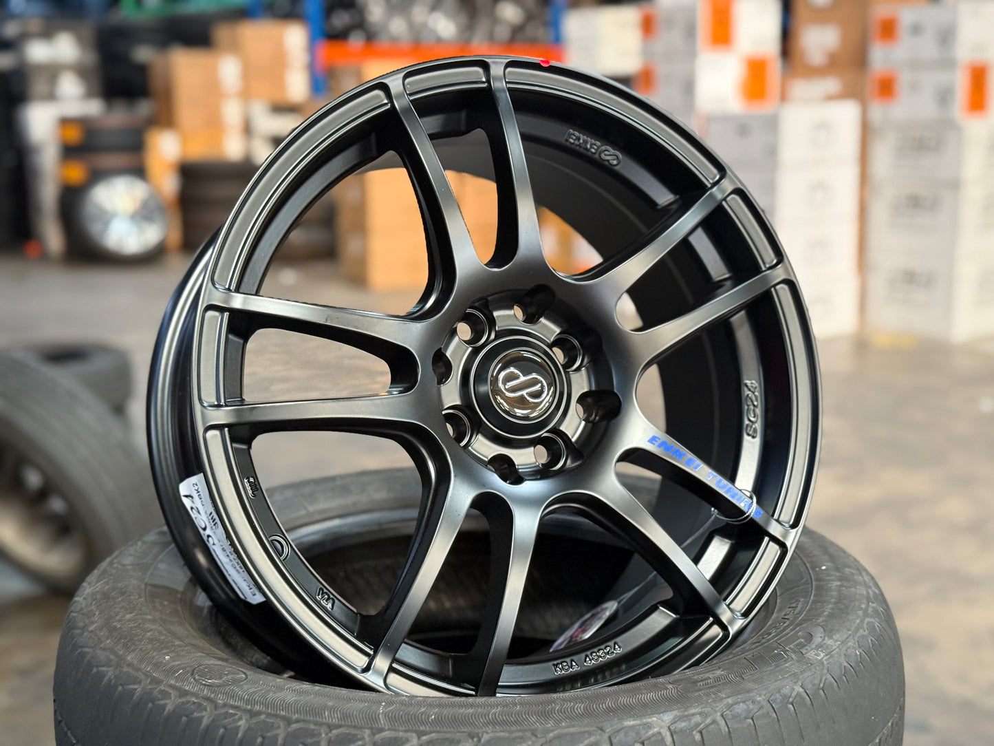New 16X7 ET40 Enkei Tuning SC24 Rim (4 wheel) Matte Gun Metal 4X100