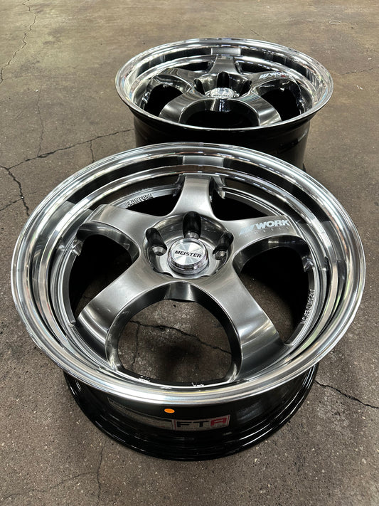 New 18x8.5 ET35 18x9.5 ET40 AOW S1R (4 wheels) Hyper Black 5X112