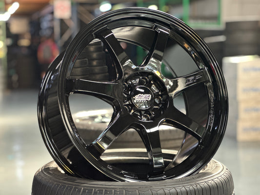 New 18X8.5 ET42 Mugen Design GP Rim (4 wheel) Gloss Black 5X114.3