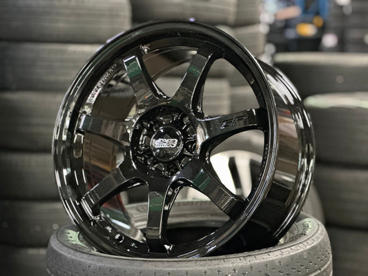 New 17X8 ET35 Mugen Design GP Rim (4 wheel) Gloss Black 5X114.3