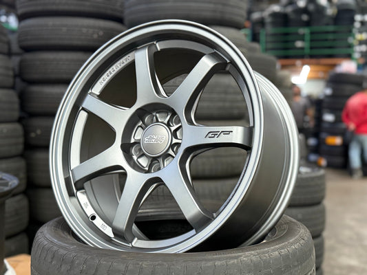 New 17X8 ET35 Mugen Design GP Rim (4 wheel) Matt Gunmetal 5X114.3