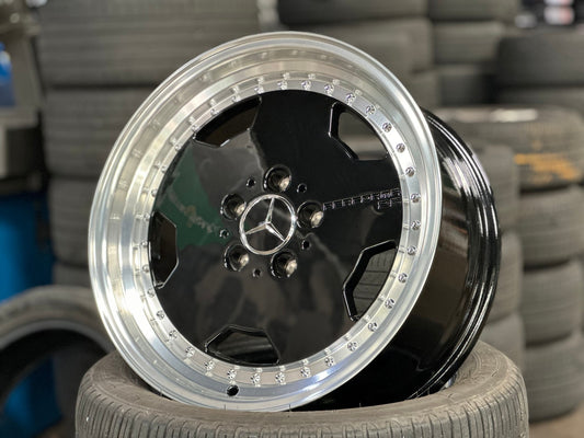 New 17X8 ET25 Mercedes Aero Classic Rim (4 wheel) Gloss Black 5X112
