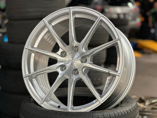 New 18X8.5 ET43 Asga A01 Rim (4 wheel) Gloss Silver 5X114.3