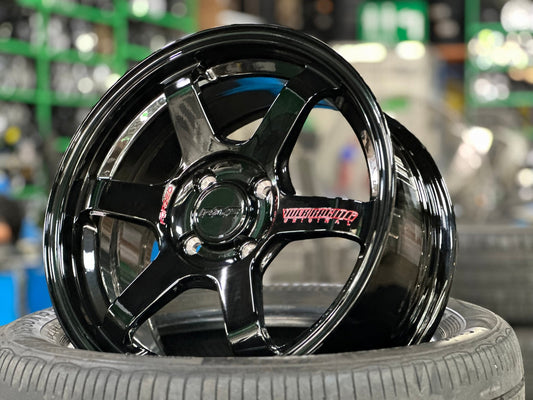 New 15X7 ET35 AOW 11 Flow Formed TE37 Rim (4 wheel) Gloss Black 4X100