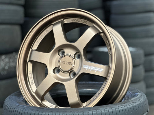 New 15X6.5 ET38 AOW Flow Formed TE37 Rim (4 wheel) Matt Bronze 4X100