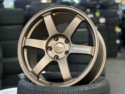 New 18X9.5 ET44 AOW Flow Formed TE37 SAGA Rim (4 wheel) Matt Bronze 5X120