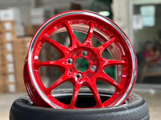New 16X7 ET40 AOW Flow Formed CE28CR Rim (4 wheel) Gloss Red 4X100