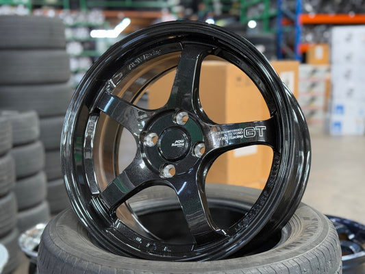 New 16X7 ET40 AOW Flow Formed GT Rim (4 wheel) Gloss Black 4X100