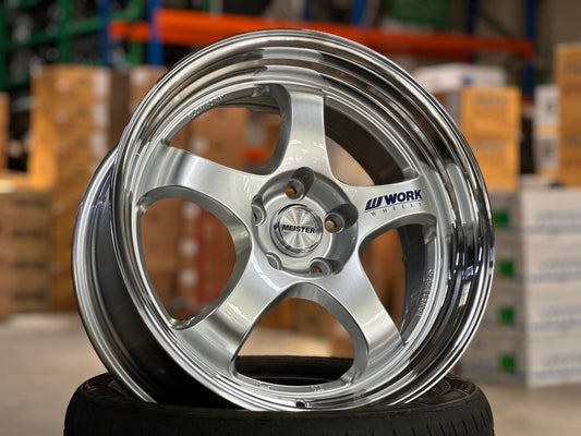 NEW 18X8.5 ET35 AOW S1R Flow Formed Rim (4 wheel) Silver Polished Lip 5X112