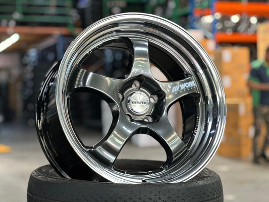 NEW 18X9.5 ET40 AOW S1R Flow Formed Rim (4 wheel) Hyper Dark Polished Lip 5X114.3