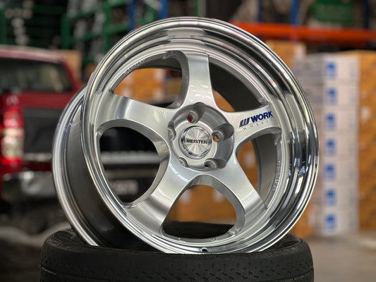 NEW 18X9.5 ET40 AOW S1R Flow Formed Rim (4 wheel) Silver Polished Lip 5X114.3