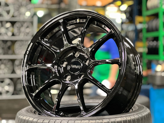 New 17X8 ET35 AOW Flow Formed ZE40 Rim (4 wheel) Gloss Black 5X112