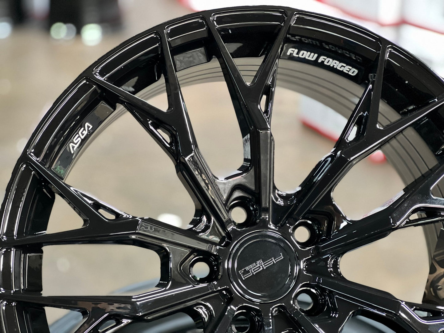 New 18X8.5 ET43 Asga ARF10 Rim (4 wheel) Gloss Black 5X114.3