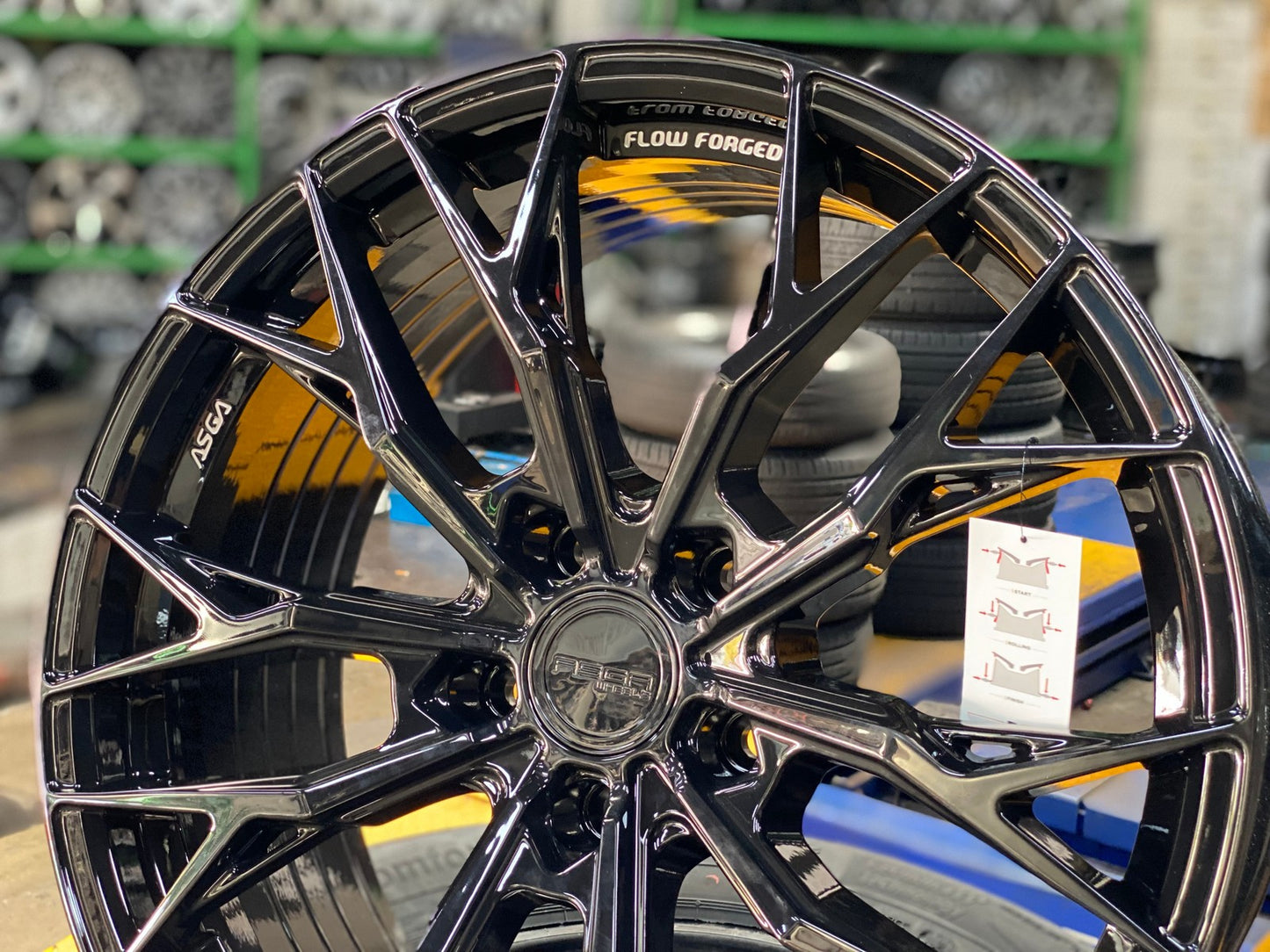 New 19X8.5 ET43 Asga ARF10 Rim (4 wheel) Gloss Black 5X112