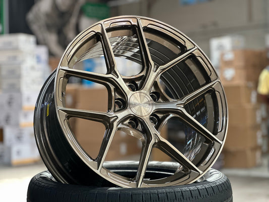NEW 18X8.5 ET43 Asga ARF12 Rim (4 wheel) Brush Dual Bronze 5X112