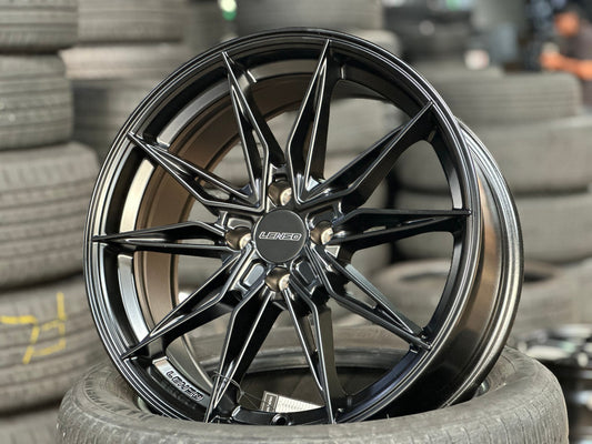 New 17X7.5 ET35 Lenso Barox Rim (4 wheel) Matt Black 4X100