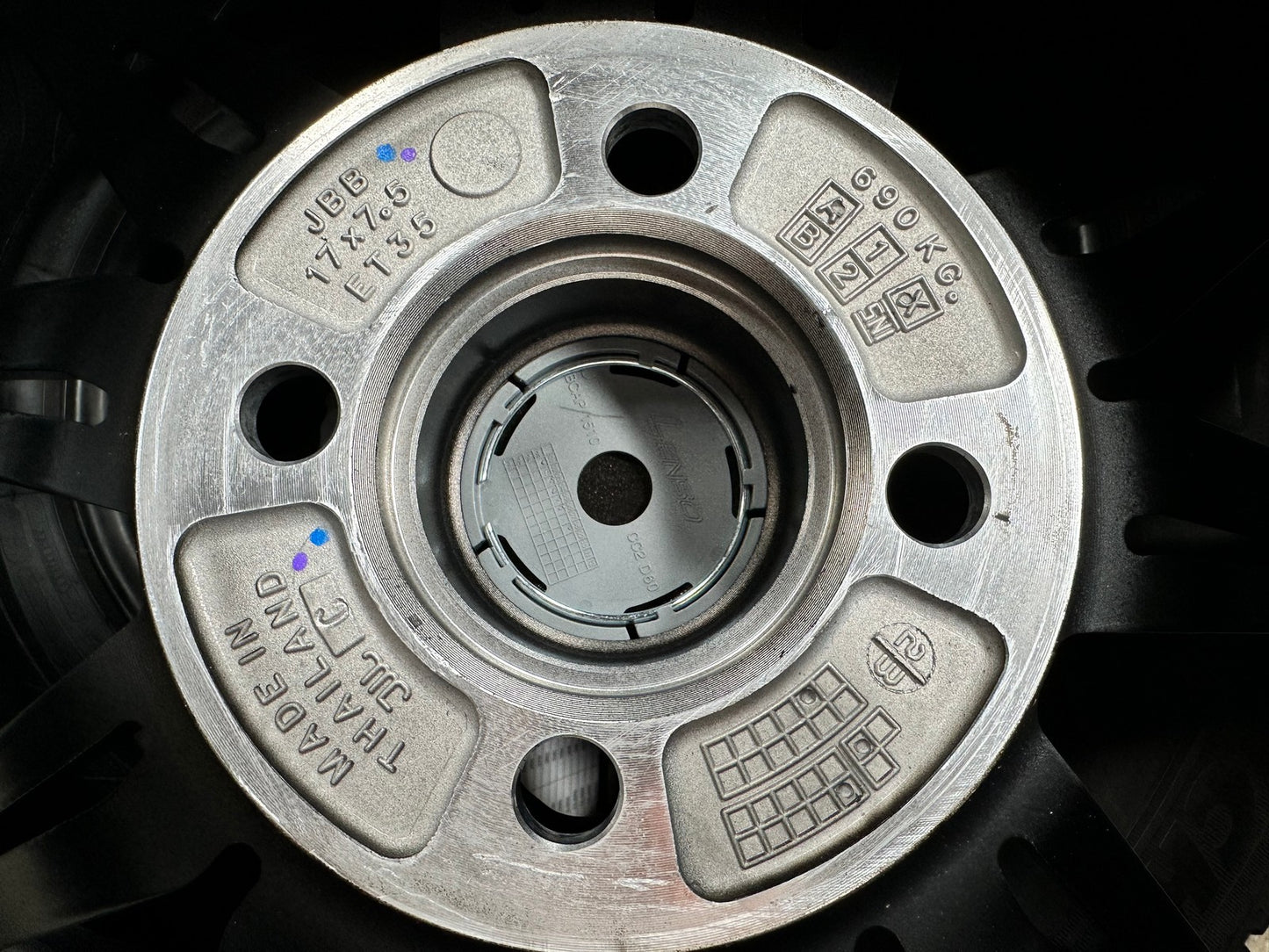 New 17X7.5 ET35 Lenso Barox Rim (4 wheel) Matt Black 4X100