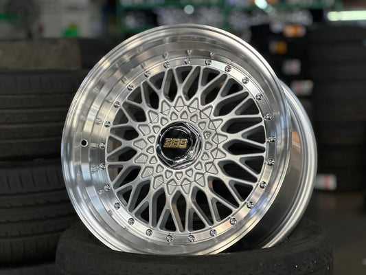 New 17X8.5 ET20 BBS Design RS Classic Rim (4 wheel) Gloss Silver 5X120