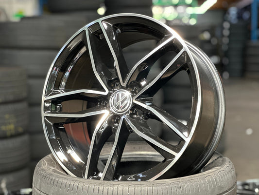 New 17X7.5 ET42 VW Design Polo Rim (4 wheel) Gloss Black PF 5X100