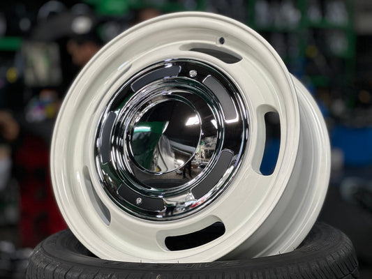 New 15X6 ET38 Dean Cross Rim (4 wheel) Gloss White 4X100