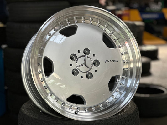 New 18x8.5 ET18 18x9.5 ET20 Mercedes AERO CLASSIC Staggered 5x112 Silver Polished Lips + 20 pcs Wheel Bolts