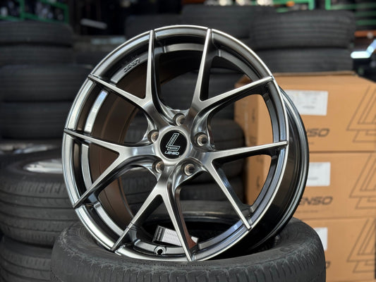 New 18X8.5 ET42 Lenso Jager Dyna Rim (4 wheel) Hyper Black 5X114.3
