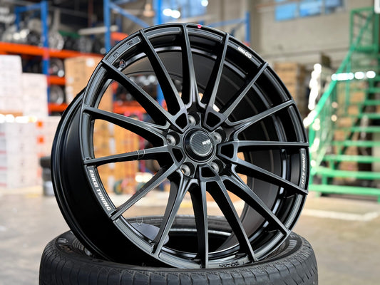 NEW 18X8 ET45 Enkei Tuning FC01 Rim (4 wheel) Flat Black 5X112