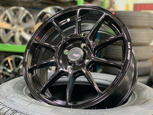 New 15X6.5 ET42 Advanti Aria Rim (4 wheel) Gloss Black 4X100