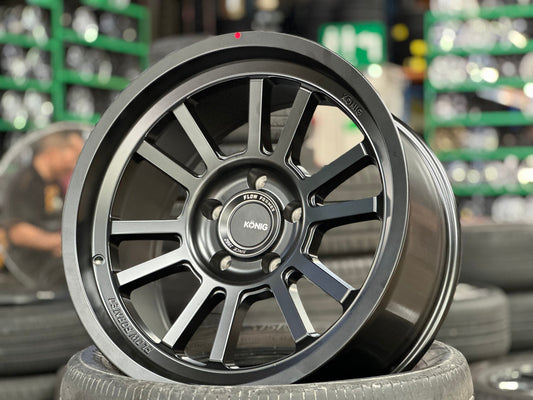 New 18X9 ET0 Konig Hypertrail HT1 Rim (5 wheel) Matt Black 5X127