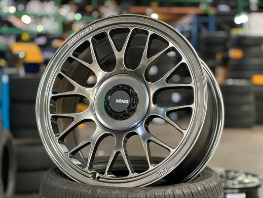 New 18X8.5 ET35 Konig MRK1 Rim (4 wheel) Gloss Gunmetal 5X114.3