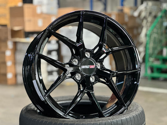 NEW 18X8 ET45 Motec MCR4 Rim (4 wheel) Gloss Black 5X112