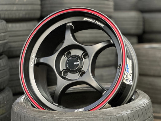 New 15X7 ET28 Enkei SC56 Rim (4 wheel) Matt Black 4X100