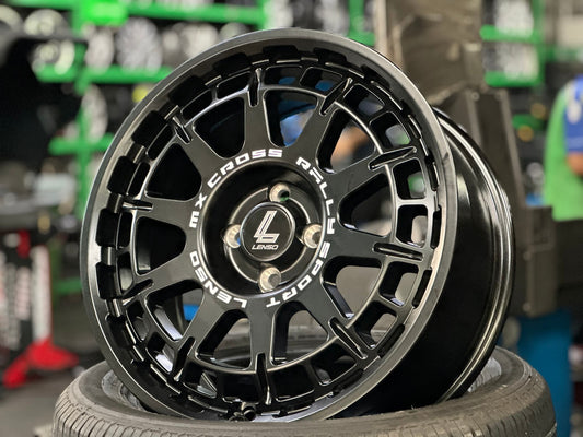 New 17X7.5 ET40 Lenso MX Ebola Rim (4 wheel) Matt Black 4X100