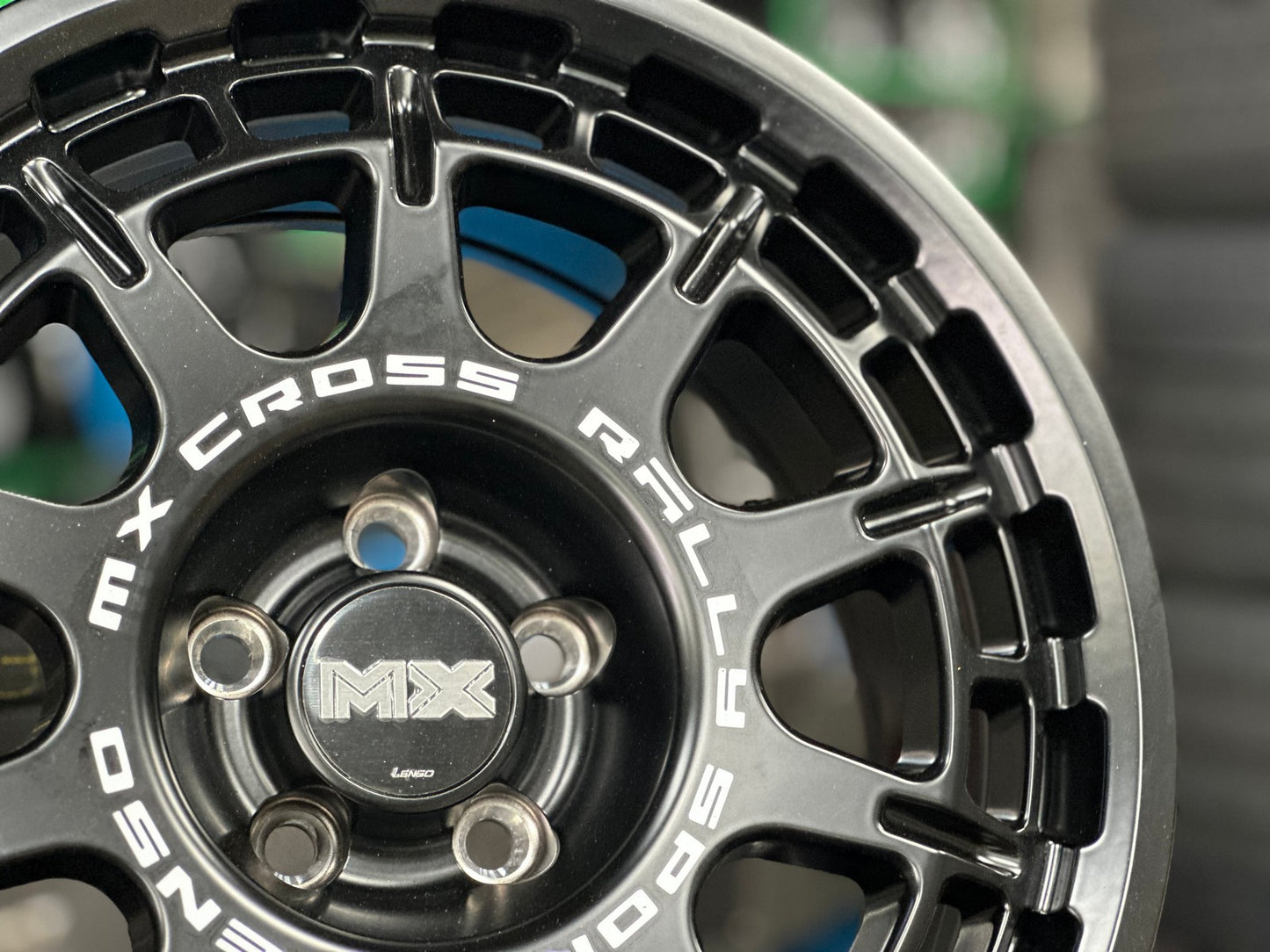 New 16X8 ET35 Lenso MX Ebola Rim (4 wheel) Matt Black 5X100