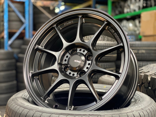 New 15X7.5 ET35 Konig Dekagram Rim (4 wheel) Matt Black 4X100