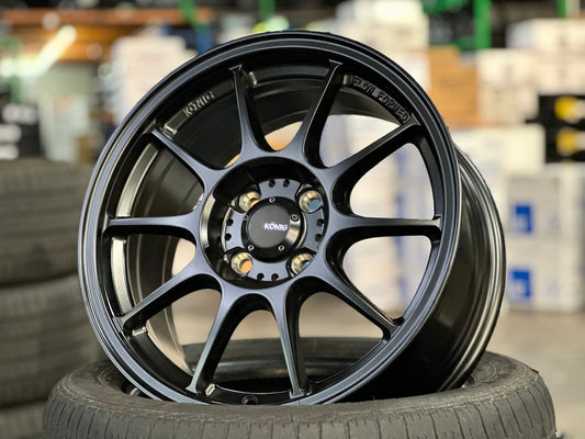New 16X7.5 ET38 Konig Dekagram Rim (4 wheel) Matt Black 4X100