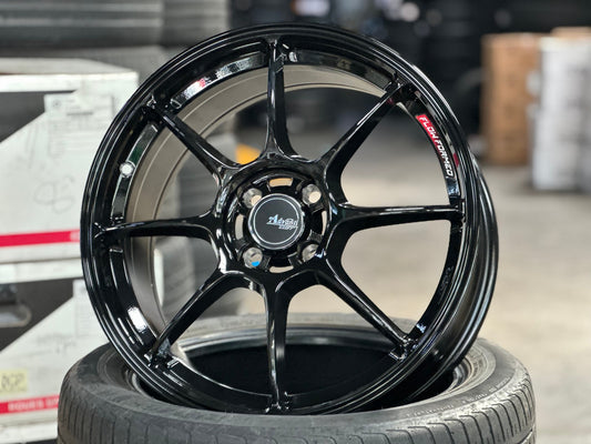 New 17X7.5 ET40 Advanti Blizzard Rim (4 wheel) Gloss Black 4X100