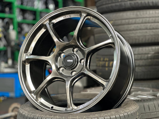 New 18X8.5 ET35 Konig Ultragram Rim (4 wheel) Gloss Gunmetal 5X114.3