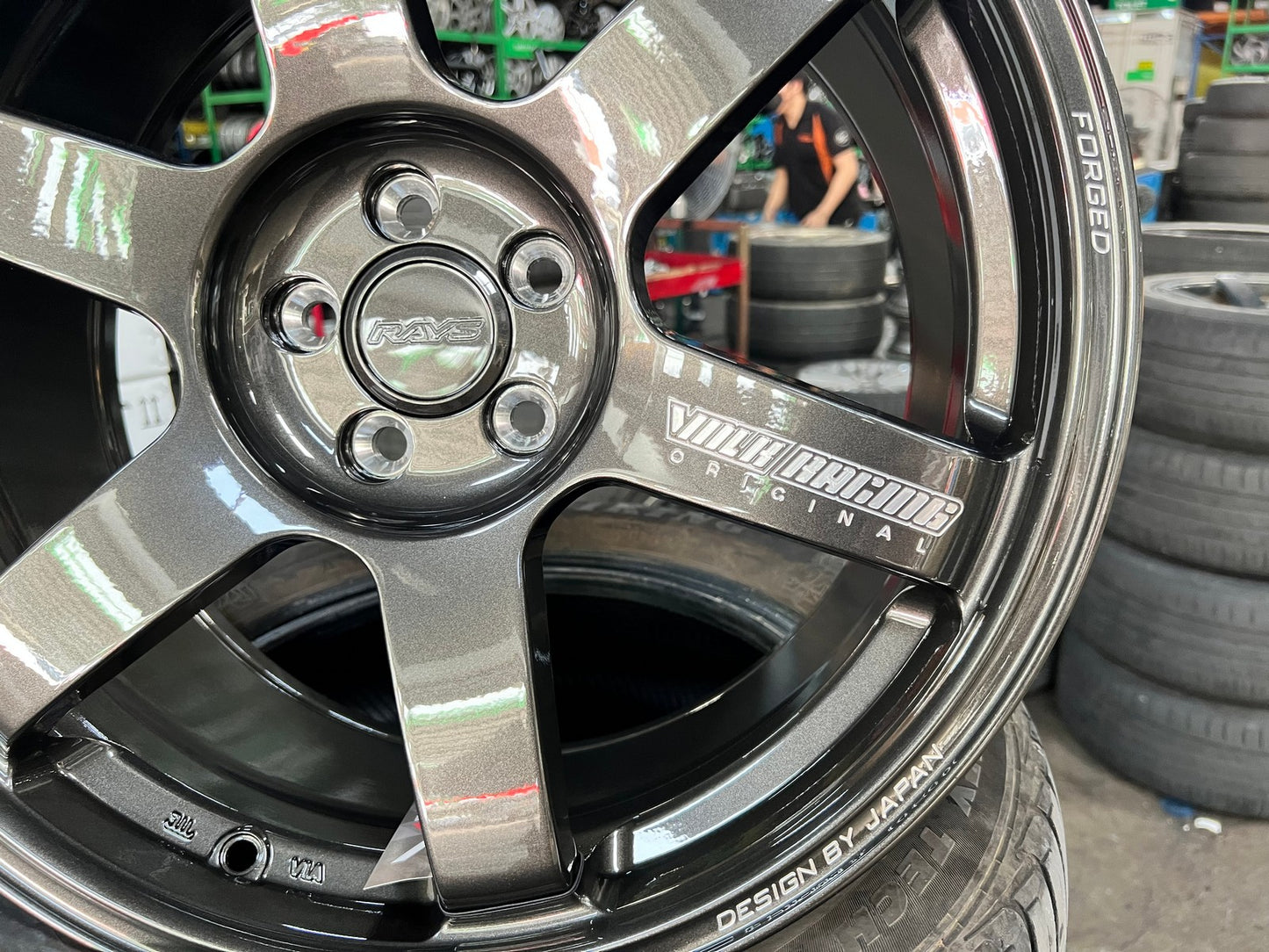 New 18X8.5 ET35 NK Performance TE37 SAGA Rim (4 wheel) Dark Gunmetal 5X100