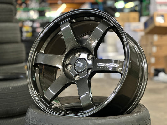 New 18X8.5 ET35 NK Performance TE37 SAGA Rim (4 wheel) Dark Gunmetal 5X114.3