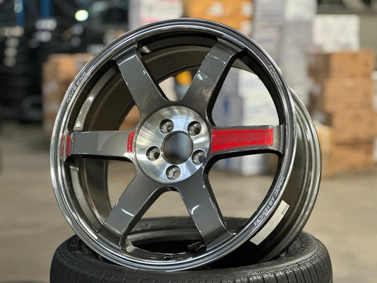 New 18X8.5 ET35 NK Performance TE37 SAGA Rim (4 wheel) Gloss Gunmetal 5X100