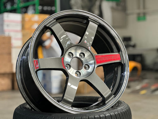 NEW 18X8.5 ET35 NK Performance TE37 SAGA Rim (4 wheel) Gloss Gunmetal 5X100