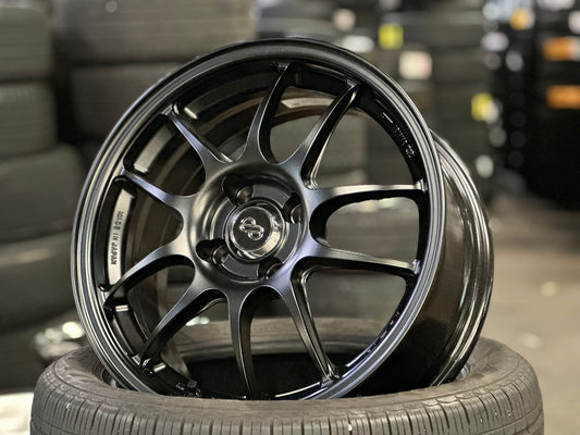 New 16X7 ET43 Enkei PF01 Rim (4 wheel) Matt Black 4X100